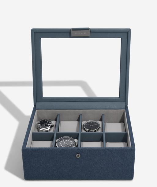 Blue Canvas 8 Piece Watch Box