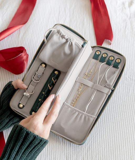 Forest Green Jewellery Roll