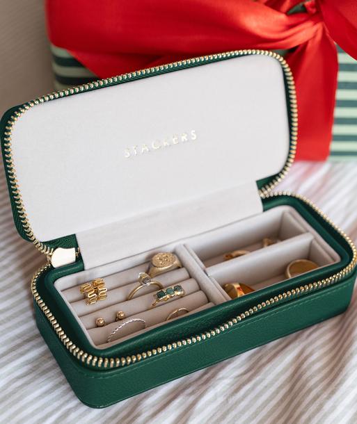 Forest Green Medium Travel Jewellery box