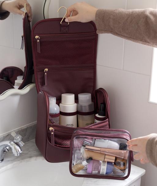 Burgundy Hanging Washbag