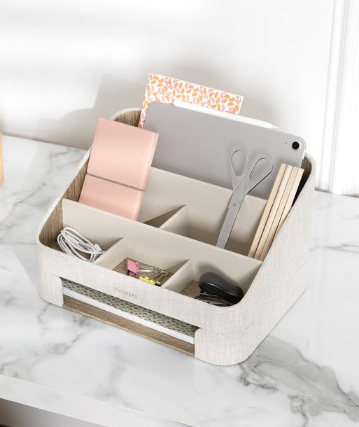 Oatmeal & Linen Desk Organiser Set