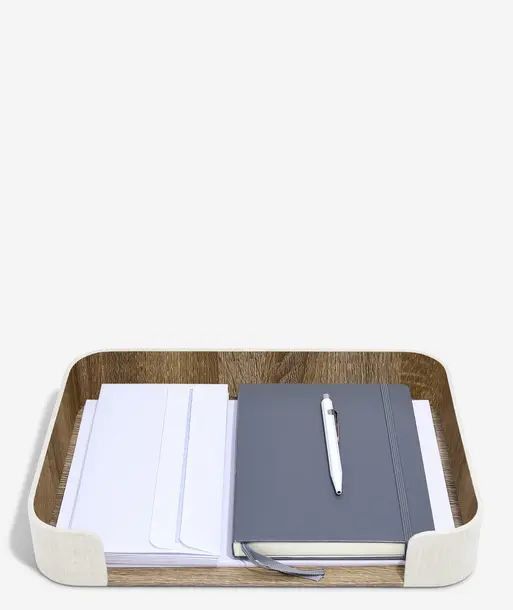 Oatmeal & Linen Letter Tray