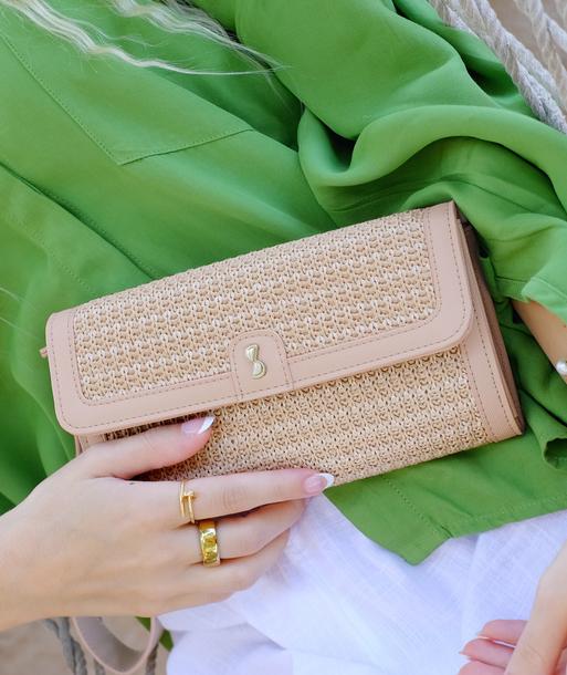 Blush Raffia Purse