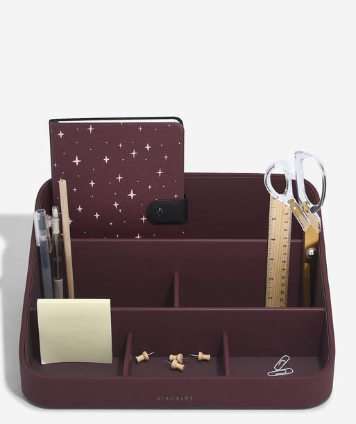 Garnet Red Desk Organiser
