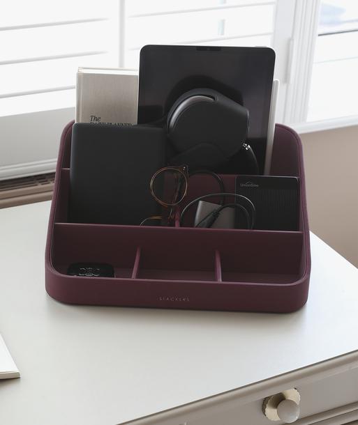 Garnet Red Desk Organiser