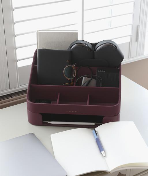 Garnet Red Desk Organiser Set