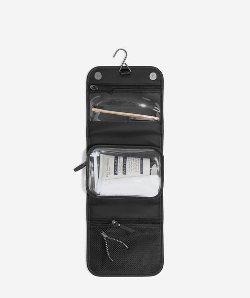 Black Fluted Small Hanging Washbag