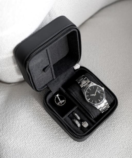 Black Fluted Watch & Jewellery Box