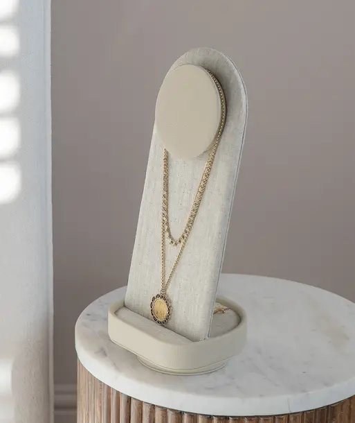Oatmeal & Linen Rotating Jewellery Stand