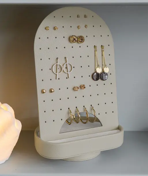 Oatmeal & Linen Rotating Earring Organiser
