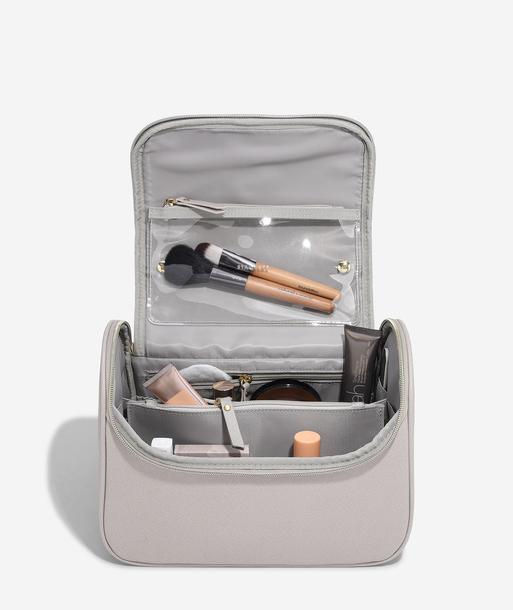 Taupe Raffia Large Cosmetic Case