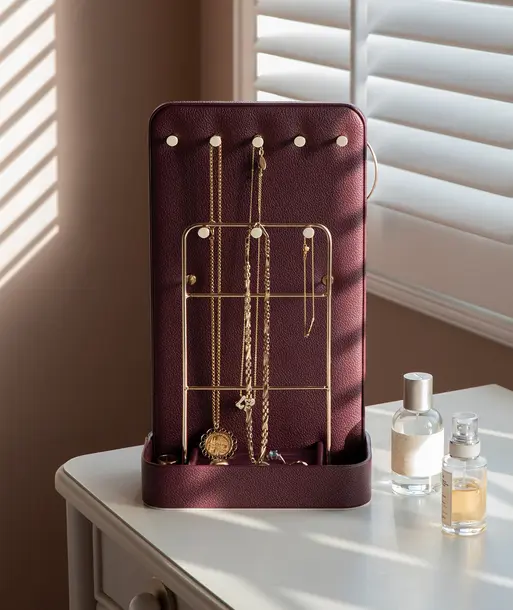 Burgundy All-In-One Jewellery Stand