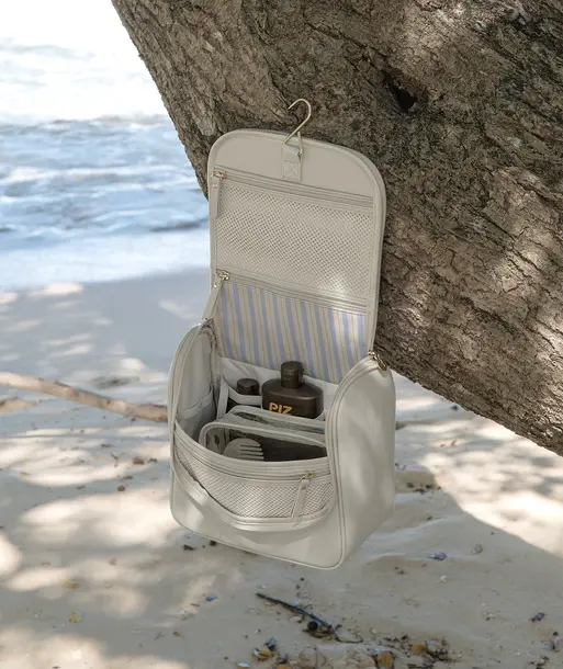 Oatmeal & Blue Hanging Washbag