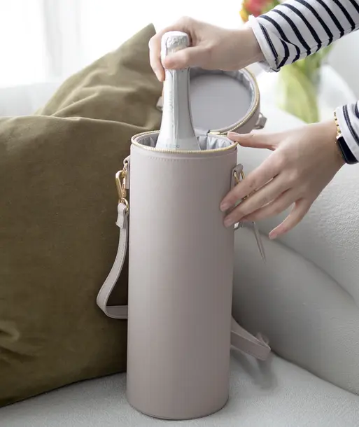 Taupe Champagne Bottle Bag