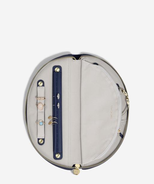 Limited Edition Navy Velvet Crescent Jewellery Roll