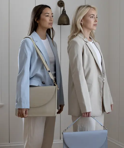 Dusky Blue Slim Laptop Bag 