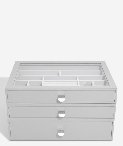 Pebble Grey Supersize Jewellery Box (with drawers)