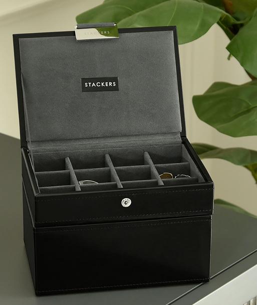 Black Cufflink & Watch Box