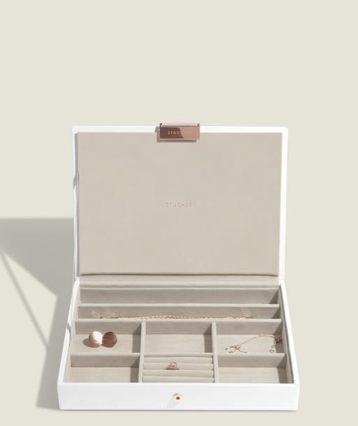 White & Rose Gold Classic Jewellery Box Lid