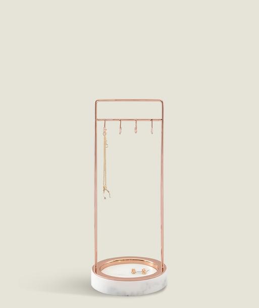 Large Marble 8 Hook Jewellery Stand