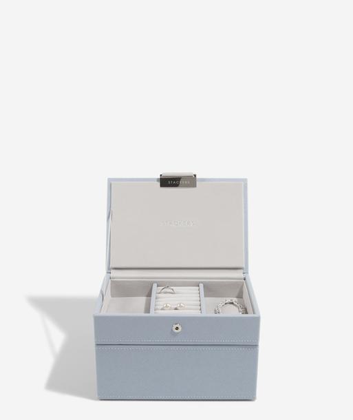 Dusky Blue Mini Jewellery Box Set of 2