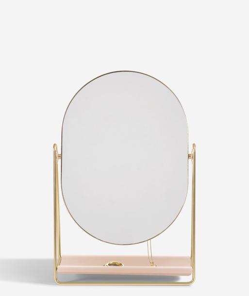 Blush & Gold Dressing Table Mirror & Jewellery Stand