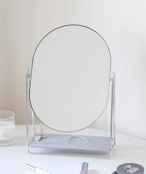 Lavender & Chrome Dressing Table Mirror & Jewellery Stand