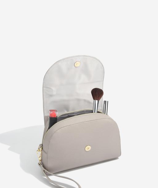 Taupe Wrap Around Makeup Bag