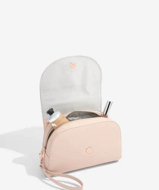 Blush Pink Wrap Around Makeup Bag
