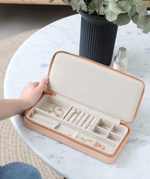 Blush Sleek Necklace Zipped Jewellery Box