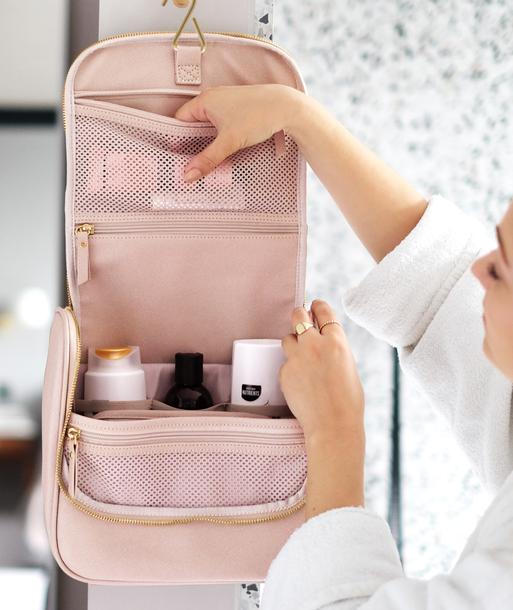 Blush Pink Hanging Washbag