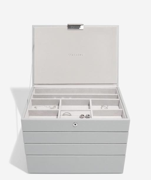 Pebble Grey Classic Jewellery Box Set of 4
