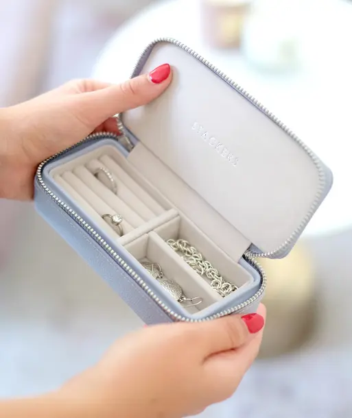 Lavender Medium Zipped Travel Jewellery Box