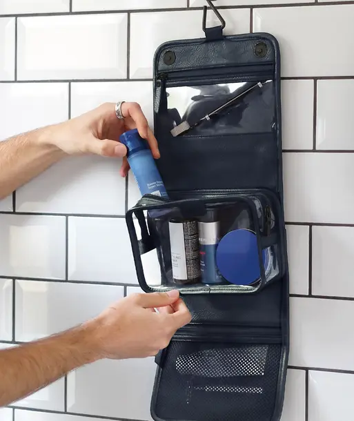 Navy Blue Small Hanging Washbag