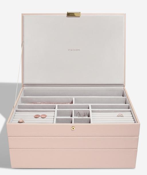 Blush Pink & Champagne Gold Supersize Jewellery Box Set of 3