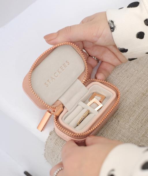 Blush Pink Petite Zipped Travel Jewellery Box