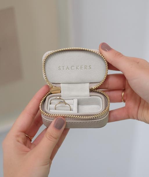 Taupe Petite Zipped Jewellery Box