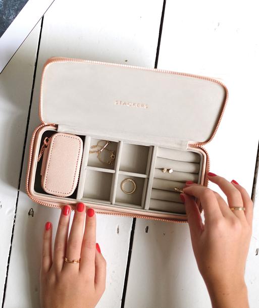 Blush Large Zipped Jewellery Box