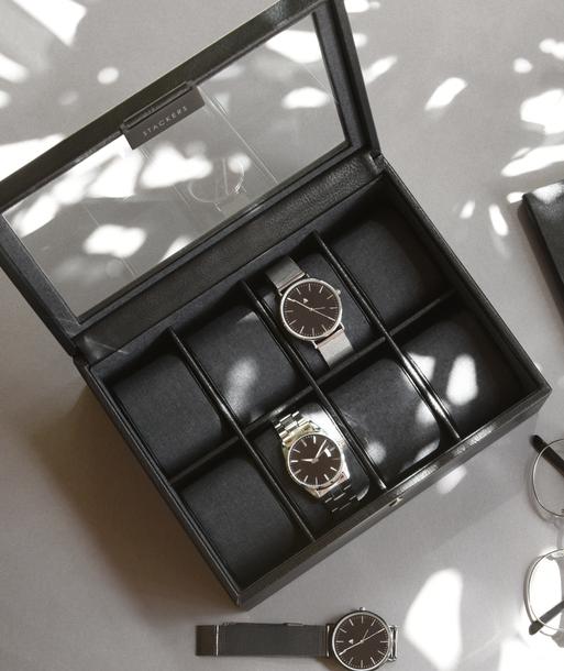 Black 8 Piece Watch Box