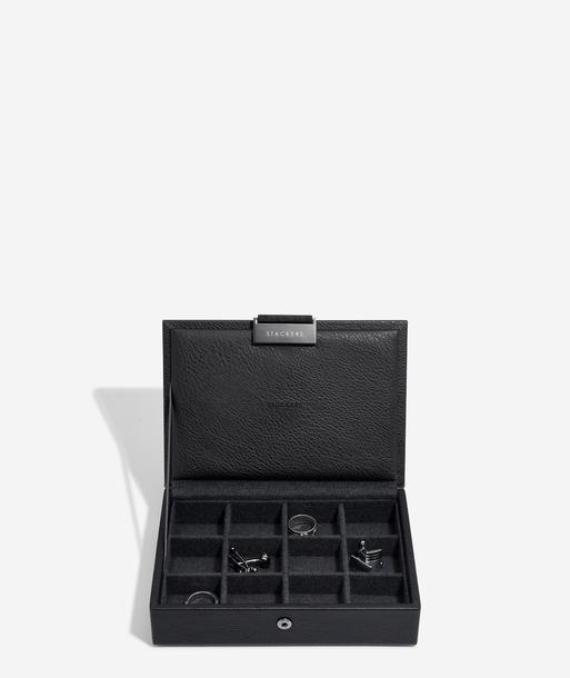 Black Lidded Mini Cufflink Box