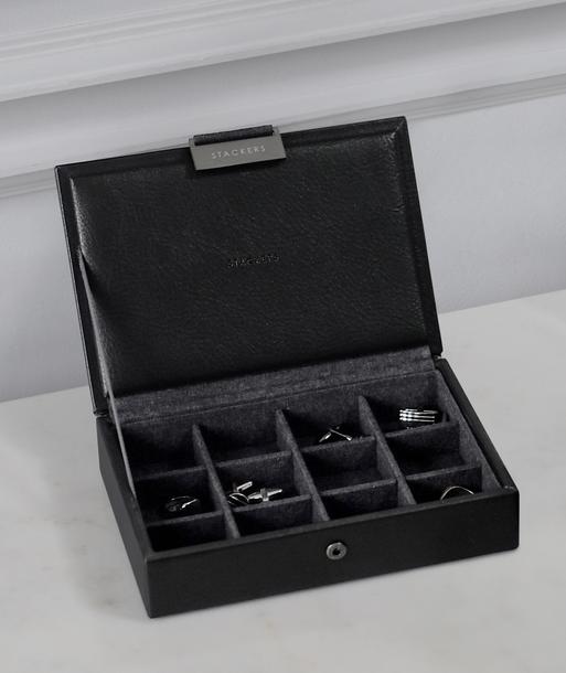 Black Lidded Mini Cufflink Box