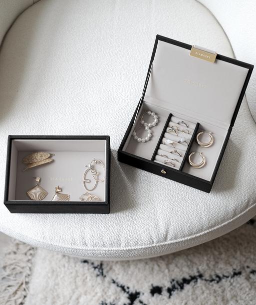 Black Mini Jewellery Box Set of 2