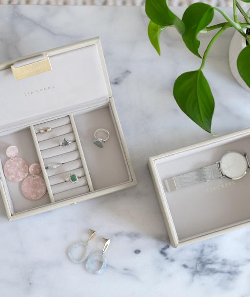 Oatmeal Mini Jewellery Box Set of 2