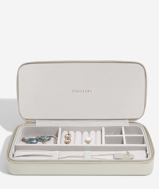 Oatmeal Sleek Necklace Zipped Jewellery Box