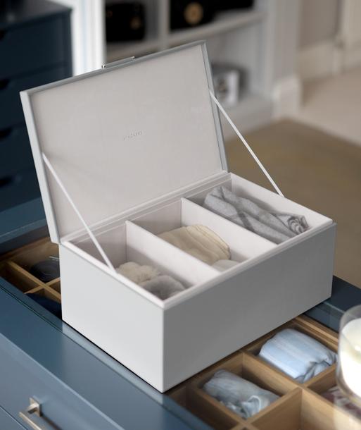 Pebble Grey & Chrome Medium Storage Box