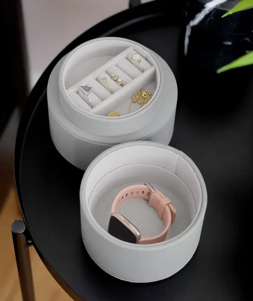 Pebble Grey Bedside Jewellery Box Pod