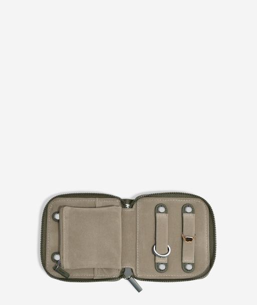 Olive Green Compact Jewellery Roll