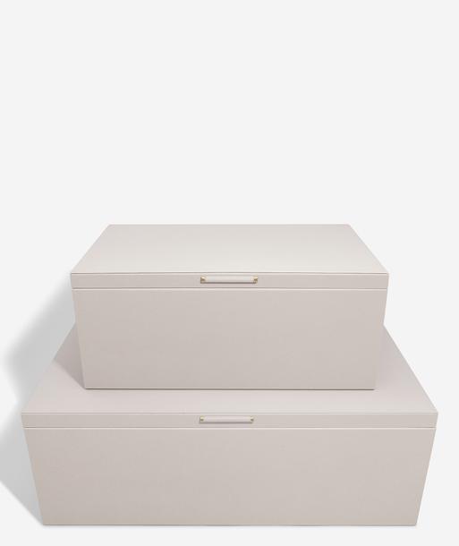 Taupe & Gold Set of 2 Storage Boxes
