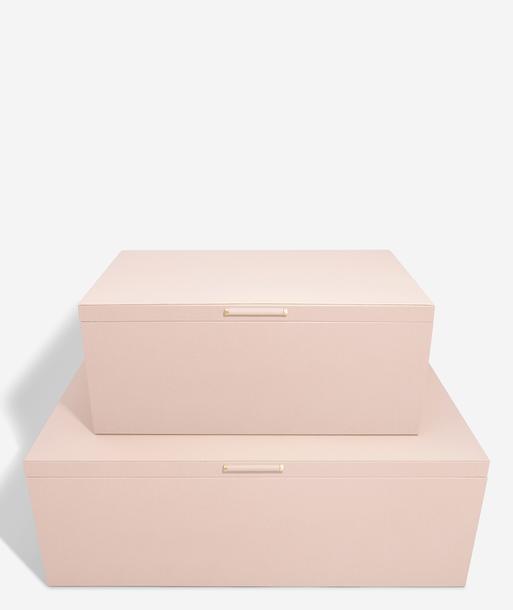 Blush Pink & Gold Set of 2 Storage Boxes
