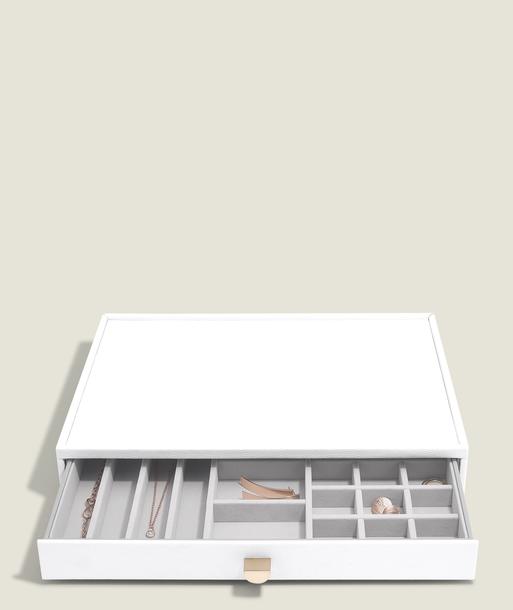 Pebble White Supersize All In One Jewellery Drawer Layer